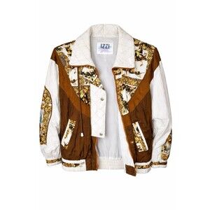 Vintage IZZI Sport Womens Large Baroque Colorblock Windbreaker Jacket 90s
